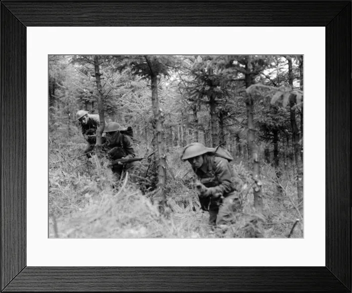 Framed Print : This is not a war scene from the Malayan jungle, but Home Guard from the Welsh Hills Framed Print : This is not a war scene from the Malayan jungle, but Home Guard from the Welsh Hills