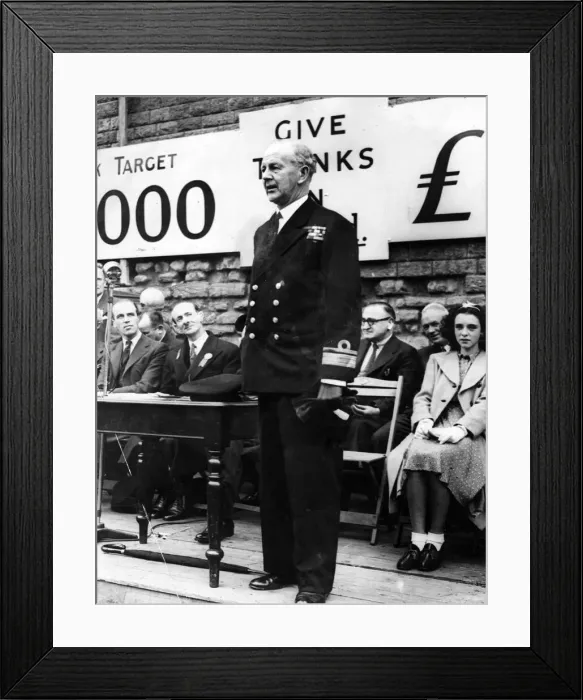 Framed Print : Vice Admiral Read opening Cadets thanksgiving week. Circa 1943 Framed Print : Vice Admiral Read opening Cadets thanksgiving week. Circa 1943
