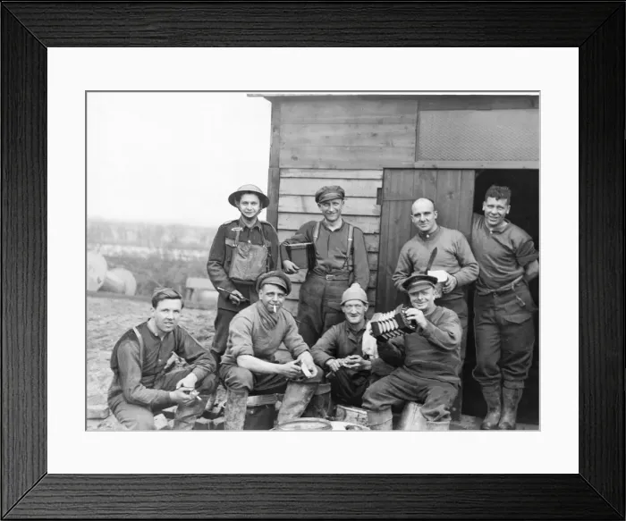 Framed Print : Picture shows a group of soldiers and cadets, old and young, in the Hull Framed Print : Picture shows a group of soldiers and cadets, old and young, in the Hull