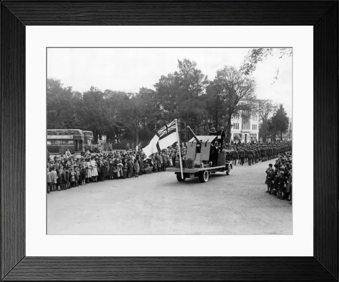 Framed Print : War weapons week procession in the South Wales area. October 1940 Framed Print : War weapons week procession in the South Wales area. October 1940