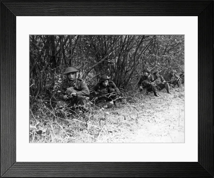 Framed Print : A covering party coming up in the Monmouthshire exercise. May 1942 Framed Print : A covering party coming up in the Monmouthshire exercise. May 1942