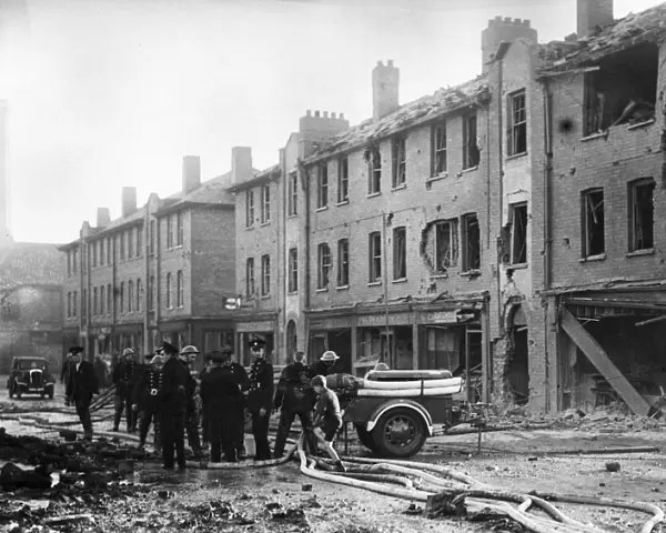 Scene of destruction in Caroline Street, Kingston Upon Hull after an air raid on the city