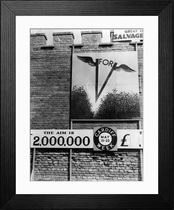 Framed Print : Cardiff Savings Week, raising funds to support the war effort. 10th May 1943 Framed Print : Cardiff Savings Week, raising funds to support the war effort. 10th May 1943