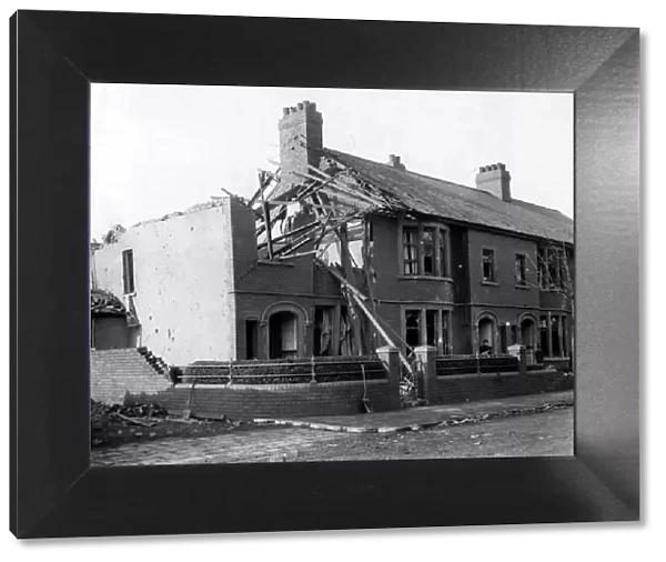 A house in Cardiff after a direct hit from Nazi raiders. March 1941