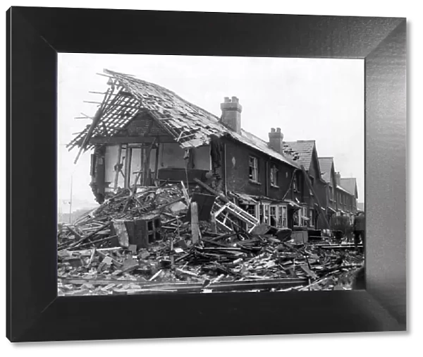 Destruction caused by a Nazi raid in Cardiff. Circa 1941