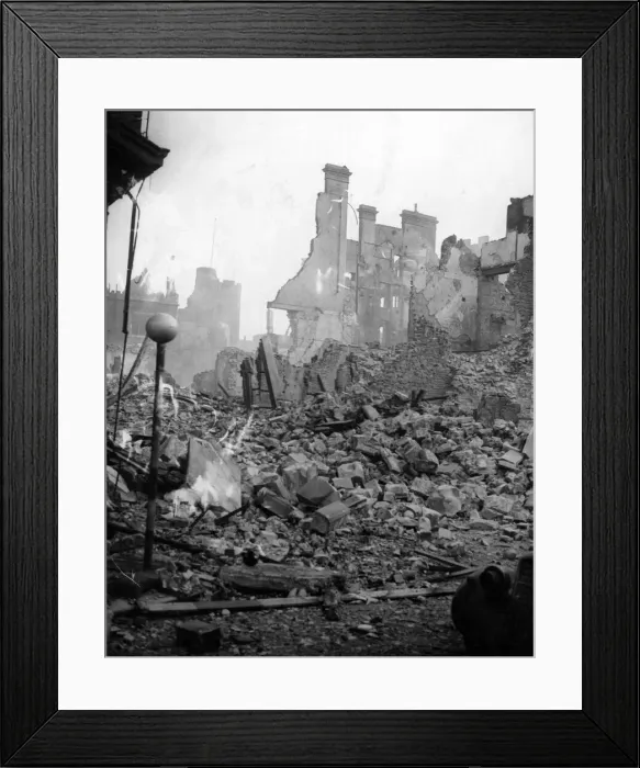Framed Print : Destruction caused by Nazi raiders in Swansea, Wales. February 1941 Framed Print : Destruction caused by Nazi raiders in Swansea, Wales. February 1941