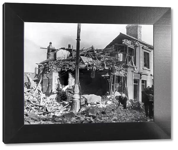 Damage caused by Nazi raiders at Constellation Street, Roath, Cardiff. Circa 1941