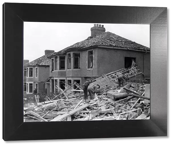 Damage done to private property in South Wales during enemy air raids. May 1941
