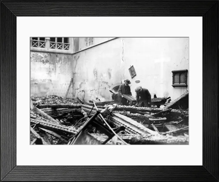 Framed Print : Salvaging furniture from a Cardiff Church after the raid by Nazi planes. Circa 1941 Framed Print : Salvaging furniture from a Cardiff Church after the raid by Nazi planes. Circa 1941