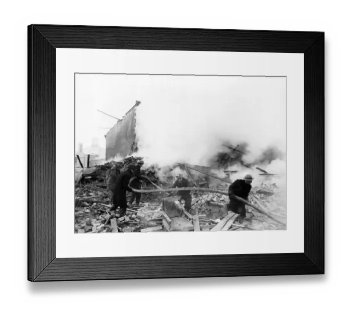 Framed Print : Scenes in Cardiff following an attack by Nazi raiders. Circa 1941 Framed Print : Scenes in Cardiff following an attack by Nazi raiders. Circa 1941