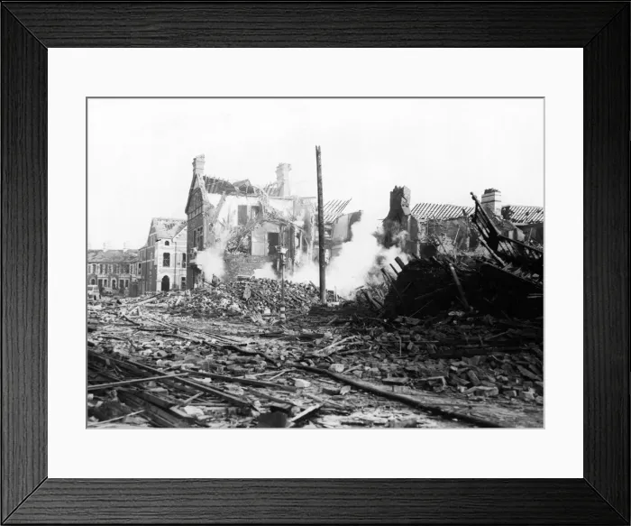 Framed Print : Rear of Riverside Conservative Club, Neville Street, Cardiff, following a Nazi raid Framed Print : Rear of Riverside Conservative Club, Neville Street, Cardiff, following a Nazi raid
