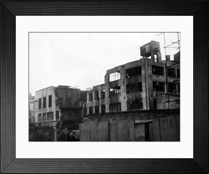 Framed Print : A view of the blitzed Carlton Restaurant, Cardiff, from the Principality Buildings Framed Print : A view of the blitzed Carlton Restaurant, Cardiff, from the Principality Buildings
