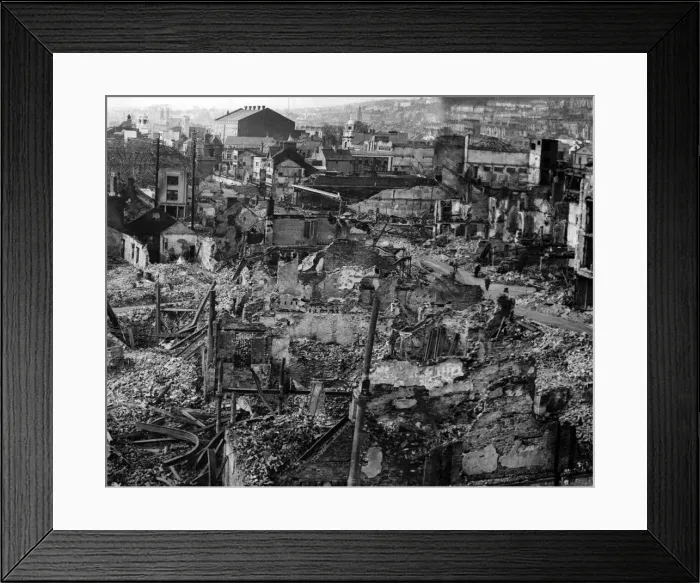 Framed Print : Swansea, Wales, damaged by air raid. February 1941 Framed Print : Swansea, Wales, damaged by air raid. February 1941