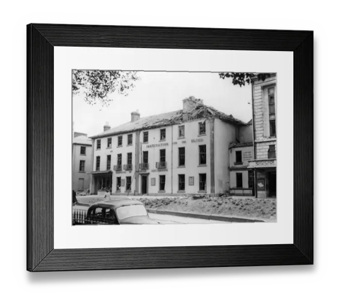 Framed Print : The Institution for the Blind in Swansea, Wales, after an air raid attack. February 1941