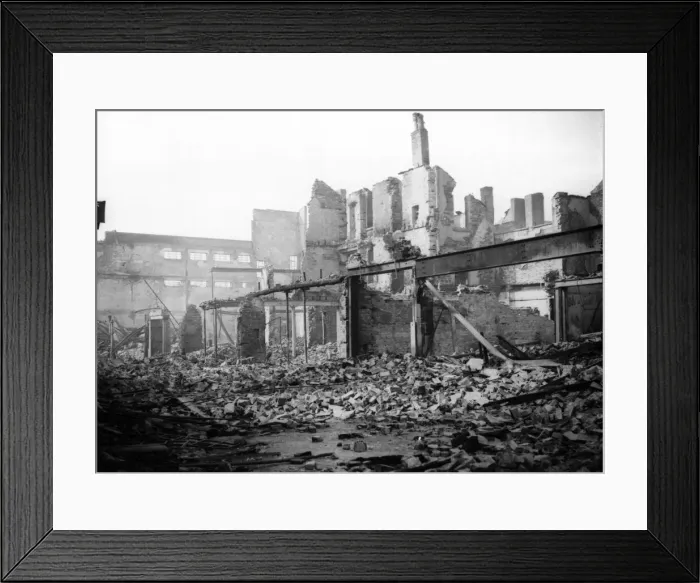Framed Print : Oxford Street, Swansea, after an attack by Nazi raiders. February 1941 Framed Print : Oxford Street, Swansea, after an attack by Nazi raiders. February 1941