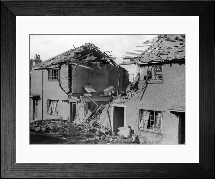 Framed Print : Private property wrecked by Nazi raiders in Swansea, Wales. February 1941 Framed Print : Private property wrecked by Nazi raiders in Swansea, Wales. February 1941