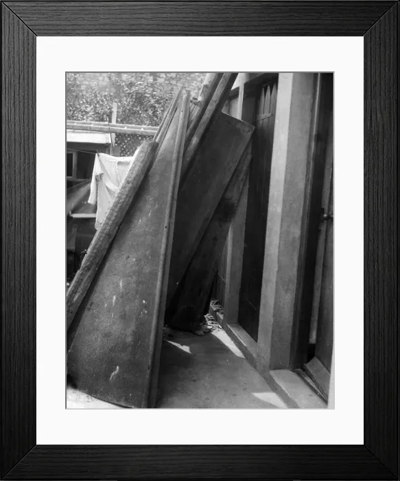 Framed Print : The entrance to an air raid shelter which saved a woman 70 years of age from injury when