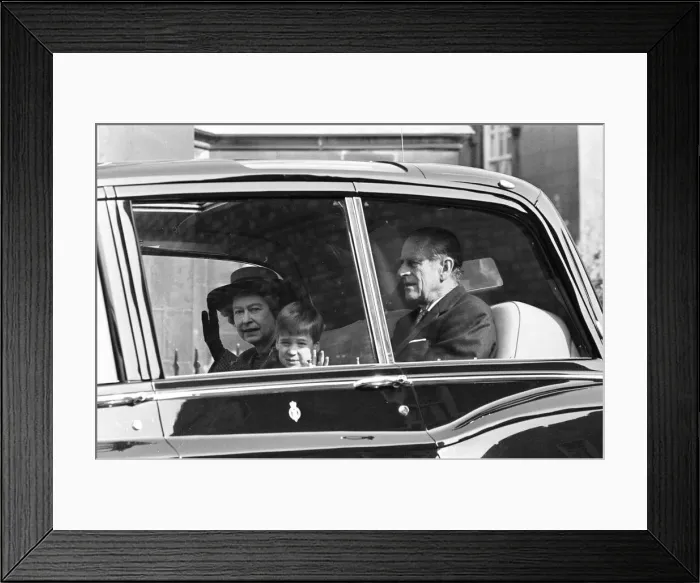 Framed Print : The royal family attending church at Windsor, the Queen Framed Print : The royal family attending church at Windsor, the Queen