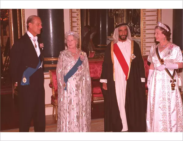 Queen Elizabeth II with Prince Philip and the Queen Mother July 1989