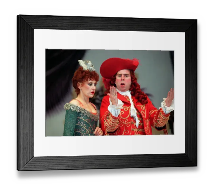 Framed Print : ANITA DOBSON WITH TIMOTHY SPALL IN A SCENE FROM THE PLAY - LE BOURGEOIS GENTILHOMME - MAY