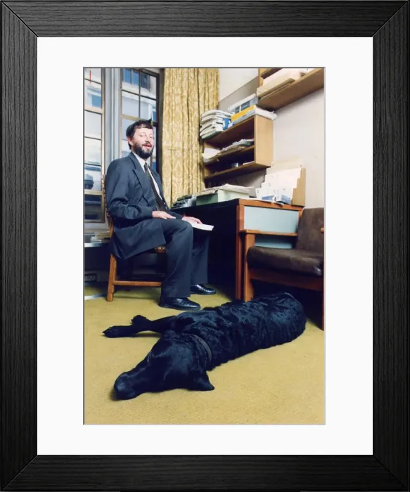 Framed Print : David Blunkett sitting inside his House of Commons office with his guide dog Framed Print : David Blunkett sitting inside his House of Commons office with his guide dog