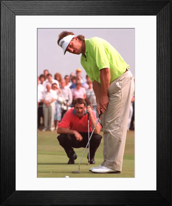 Framed Print : IAN BOTHAM ARCHIVE: IAN BOTHAM AND NIGEL MANSELL IN ACTION ON GOLF COURSE DURING