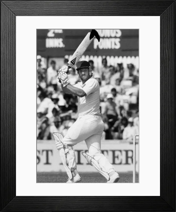 Framed Print : Ian Botham playing shot during match - July 1980 28 / 07 / 1980 Framed Print : Ian Botham playing shot during match - July 1980 28 / 07 / 1980