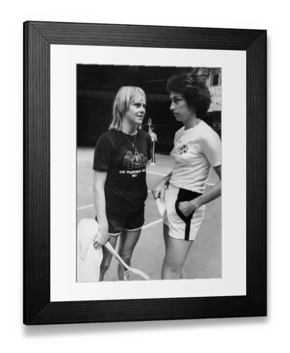 Framed Print : Sue Barker talking to Virginia Wade during tournament - November 1978