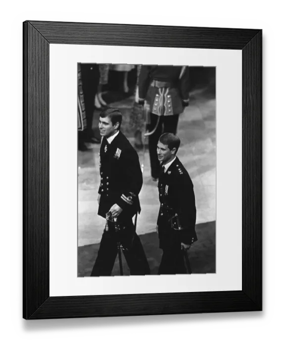 Framed Print : PRINCE ANDREW AND PRINCE EDWARD AT SARAH FERGUSON AND PRINCE ANDREW