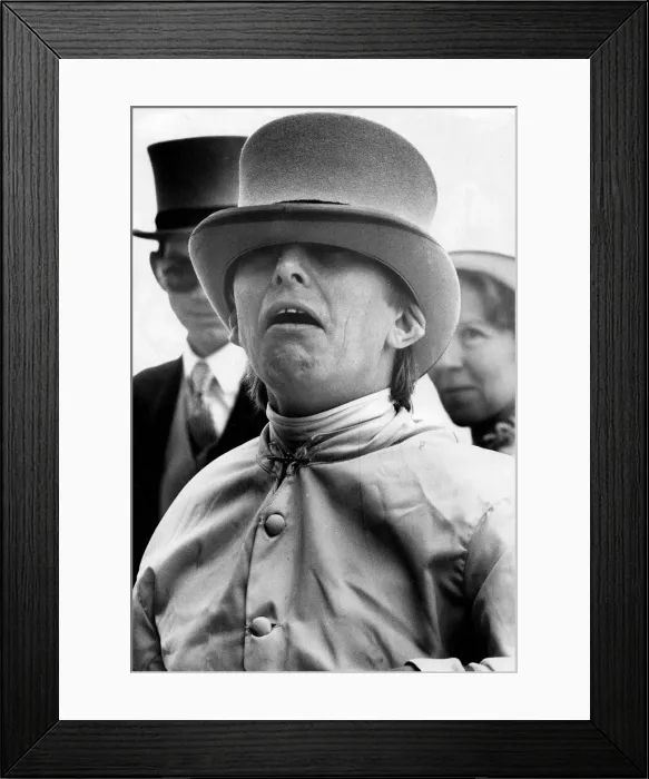 Framed Print : Willie Carson fooling about with top hat - June 1979 08 / 06 / 1979 Framed Print : Willie Carson fooling about with top hat - June 1979 08 / 06 / 1979