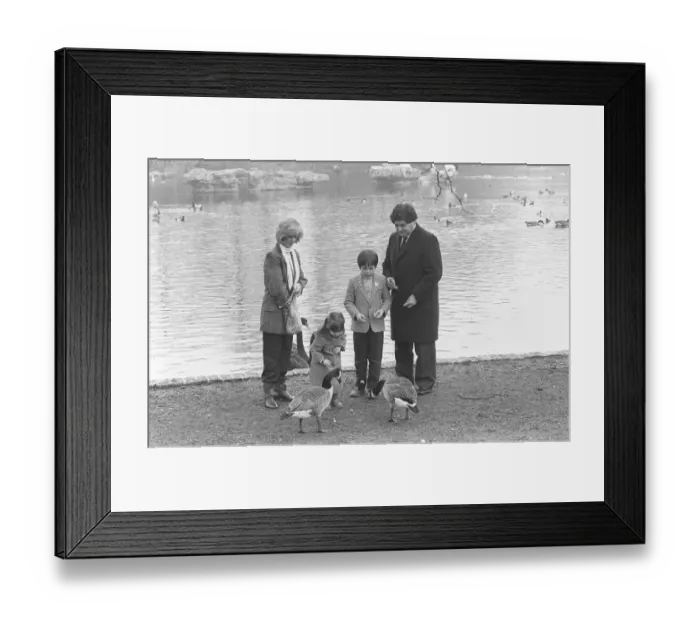 Framed Print : CHANCELLOR OF THE EXCHEQUER, NIGEL LAWSON AND HIS WIFE THERESE AND THEIR CHILDREN TOMMY