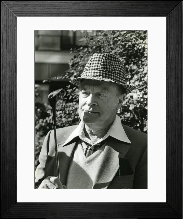 Framed Print : Bob Hope holding golf club - September 1981 23  /  09  /  1981