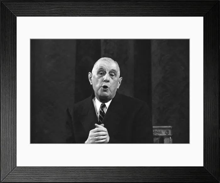 Framed Print : General Charles de Gaulle, French President, attends a a press conference at the Elysee Framed Print : General Charles de Gaulle, French President, attends a a press conference at the Elysee