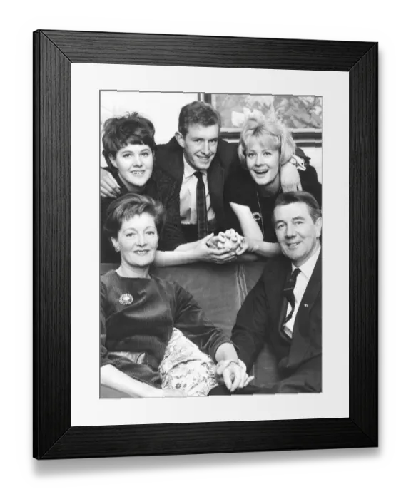 Framed Print : Michael Redgrave and wife Rachel Kempson with their family at home