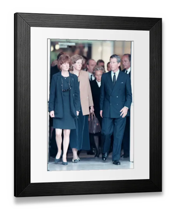 Framed Print : PRINCE CHARLES LEAVES THE HOSPITAL WHERE THE BODY OF HIS WIFE PRINCESS DIANA LAID AFTER