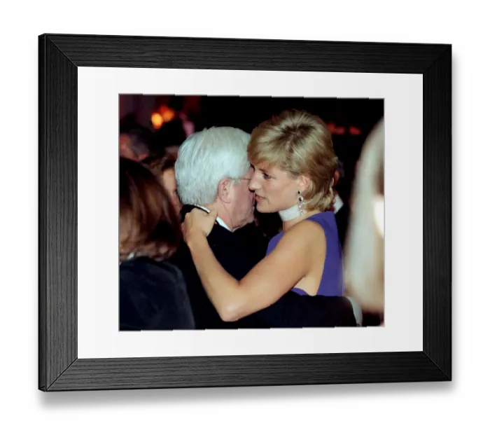 Framed Print : PRINCESS DIANA, WEARING PURPLE DRESS AND CHOKER NECKLACE