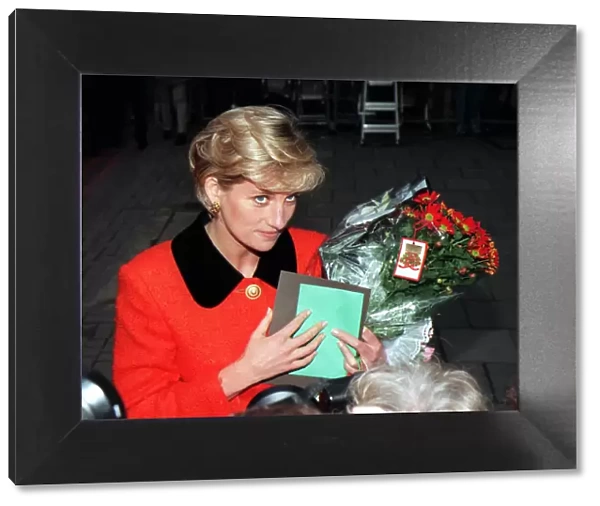 Diana, Princess of Wales at a meeting in London to mark the 30th anniversary of