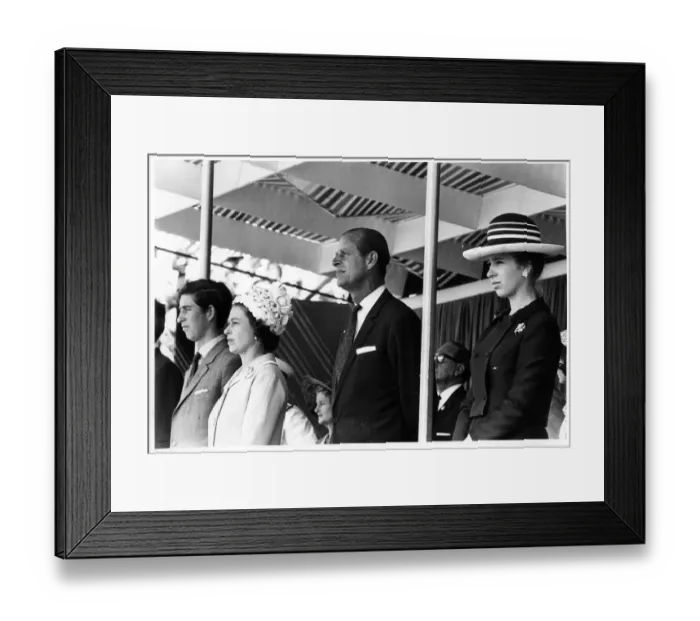Framed Print : Queen Elizabeth II, Prince Philip, Charles and Anne in Auckland, New Zealand