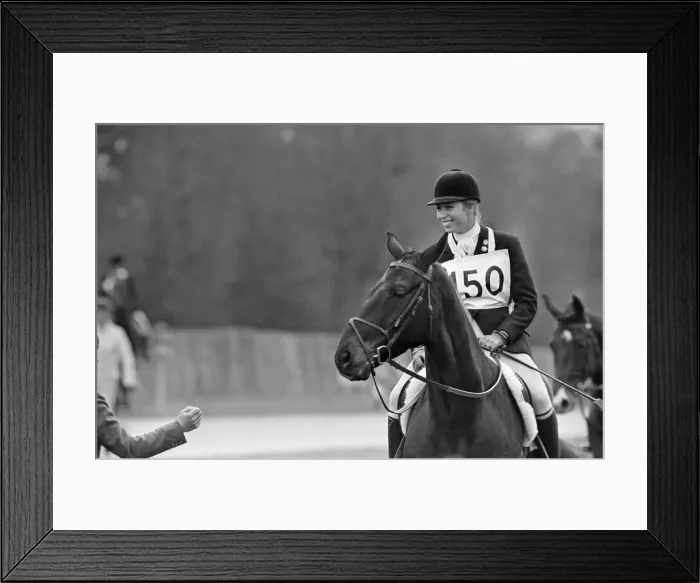 Framed Print : Princess Anne, The Princess Royal, competing in a showjumping event t Windsor Great Park
