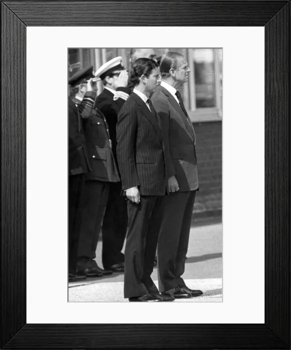 Framed Print : The Duke of Edinburgh. Prince Philip with Prince Charles, Earl Mountbattens Death