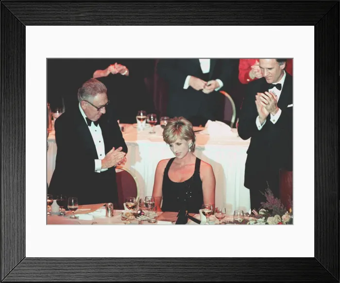 Framed Print : PRINCESS DIANA WEARS A BLACK EVENING DRESS AND RECEIVES A HUMANITARIAN AWARD AT AN EVENT Framed Print : PRINCESS DIANA WEARS A BLACK EVENING DRESS AND RECEIVES A HUMANITARIAN AWARD AT AN EVENT