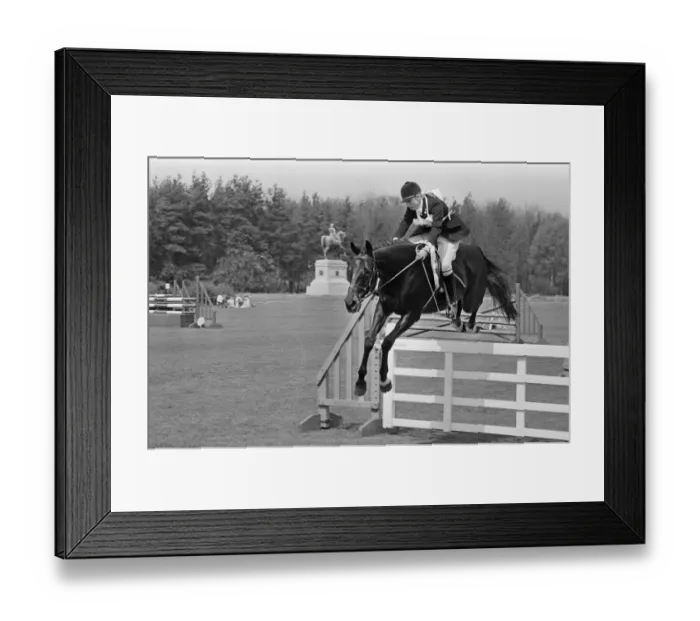 Framed Print : Princess Anne, The Princess Royal, competing in a showjumping event t Windsor Great Park