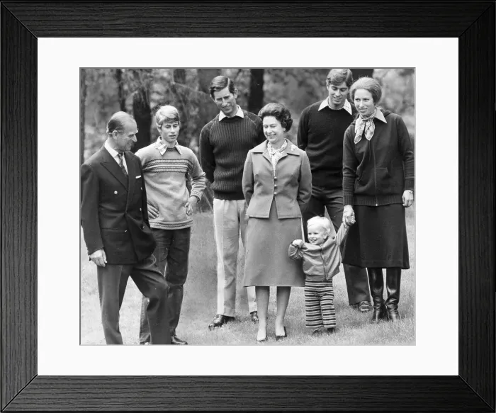 Framed Print : Queen Elizabeth II and Prince Philip with Prince Charles, Prince Andrew, Prince Edward Framed Print : Queen Elizabeth II and Prince Philip with Prince Charles, Prince Andrew, Prince Edward