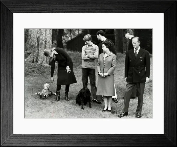 Framed Print : Queen Elizabeth II and Prince Philip with Prince Charles, Prince Andrew, Prince Edward Framed Print : Queen Elizabeth II and Prince Philip with Prince Charles, Prince Andrew, Prince Edward