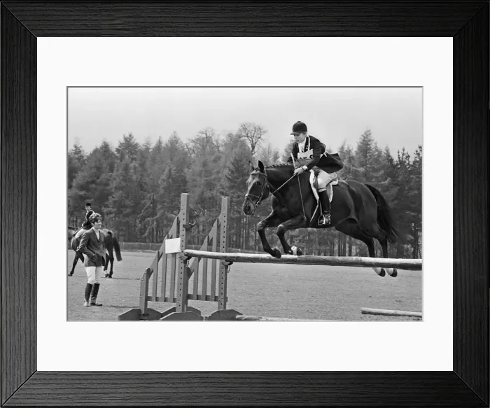 Framed Print : Princess Anne, The Princess Royal, competing in a showjumping event t Windsor Great Park