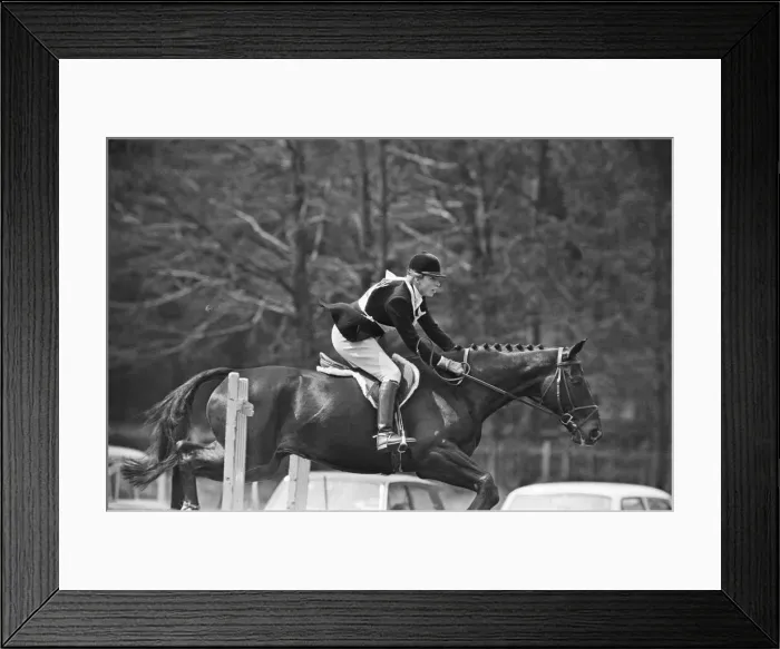 Framed Print : Princess Anne, The Princess Royal, competing in a showjumping event t Windsor Great Park
