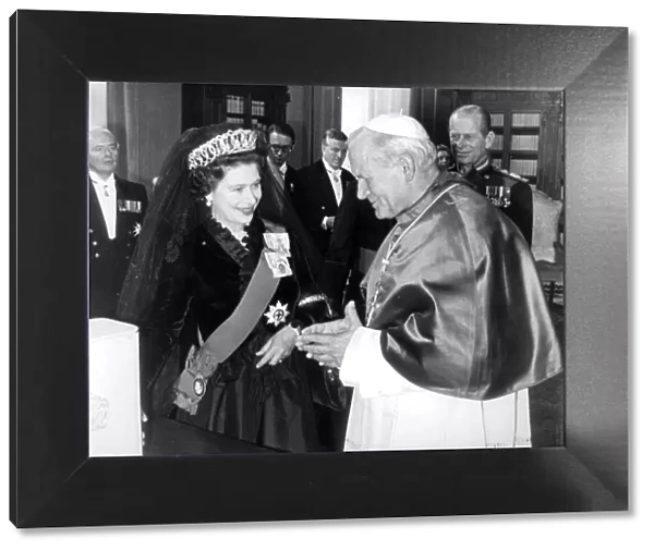 The Duke of Edinburgh. Queen Elizabeth II and Prince Philip pictured with the Pope during