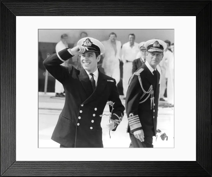 Framed Print : The Duke of Edinburgh. Prince Philip looks on as his son Framed Print : The Duke of Edinburgh. Prince Philip looks on as his son