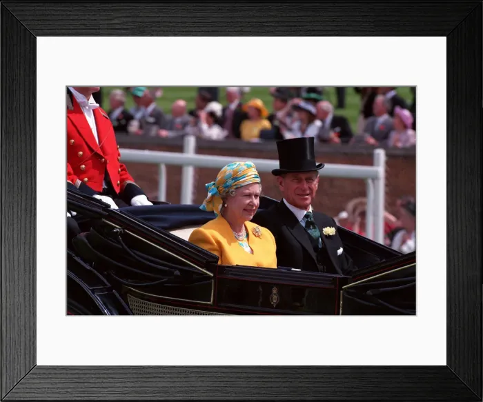 Framed Print : Queen Elizabeth II and Prince Philip at Royal Ascot 1992