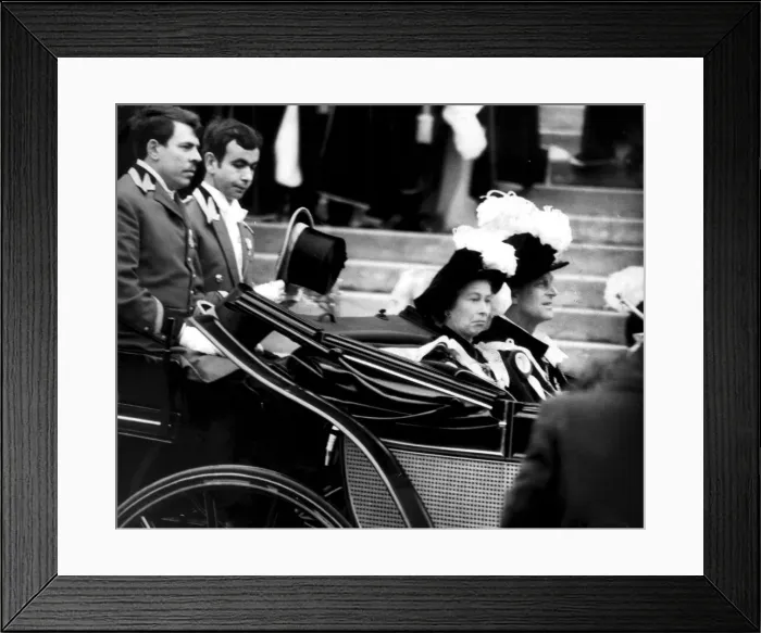 Framed Print : Queen Elizabeth II and Prince Philip at the Garter ceremony Windsor